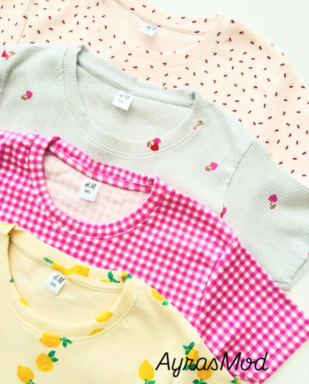 تیشرت کراپ های H&M نخ پنبه