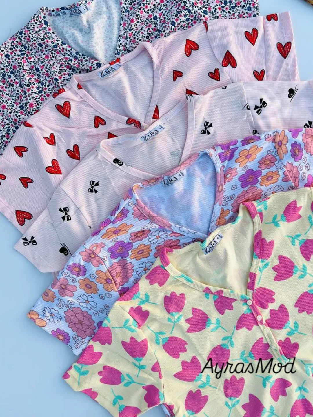 تیشرت یقه هفت Zara